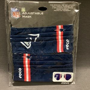 NFL NEW ENGLAND PATRIOTS MEN’S ADJUSTABLE MASK SET OF 2  COLOR: NAVY,RED,WHITE